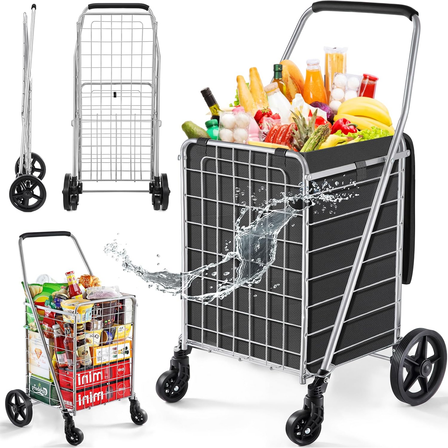Foldable Shopping Trolley with Wheels ( MOQ :- 2 Pc)