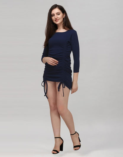 Blue Coloured Knitted Lycra Dress