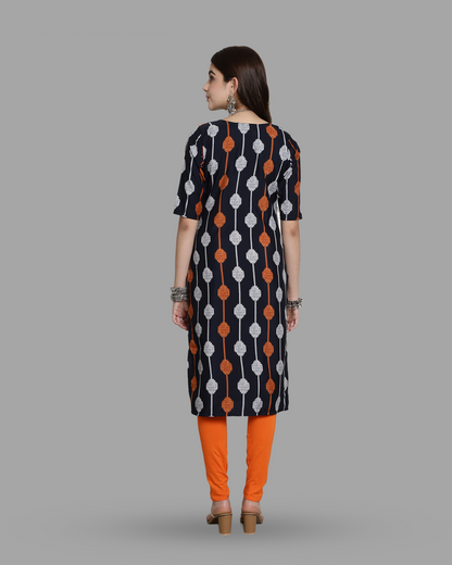 Color Block Print Kurta 