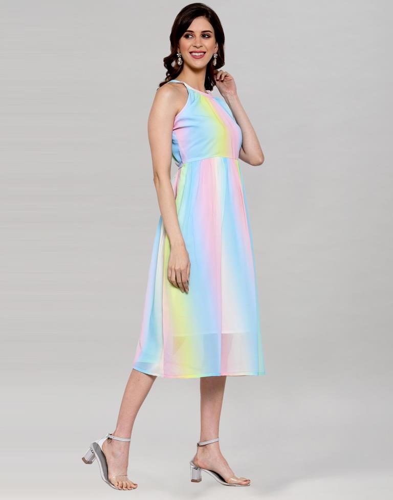 Multicolour Digital Print Dress