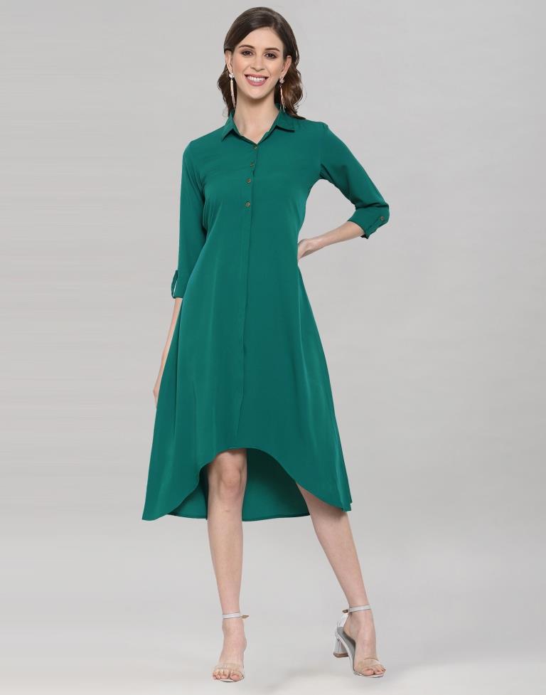 Rama Coloured Crepe Solid Dress