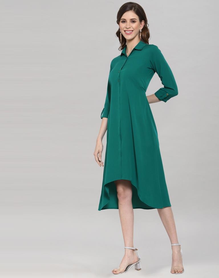 Rama Coloured Crepe Solid Dress