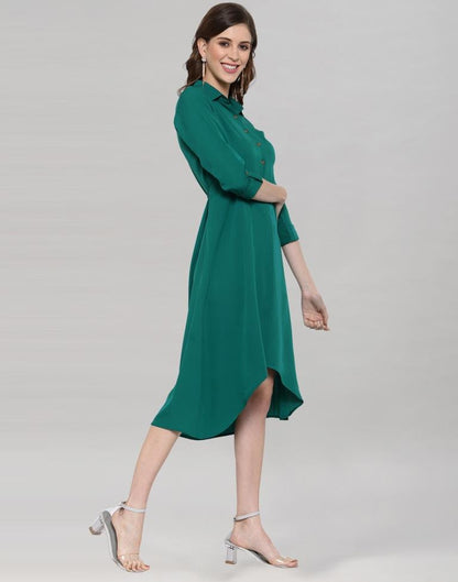 Rama Coloured Crepe Solid Dress