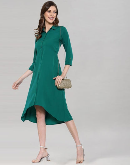 Rama Coloured Crepe Solid Dress