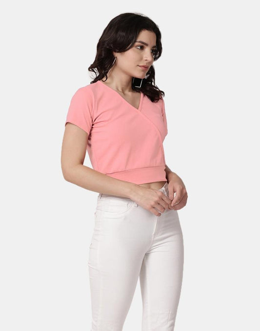 Peach Colored Lycra Knitted Top 