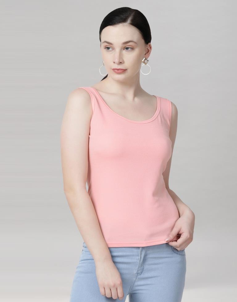 Peach Coloured Lycra Knitted Top