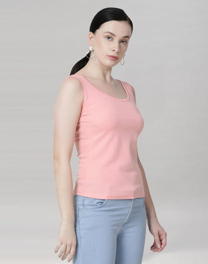 Peach Coloured Lycra Knitted Top