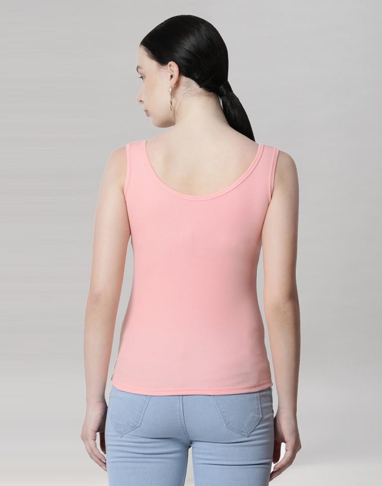 Peach Coloured Lycra Knitted Top