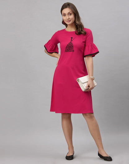 Pink Bell Sleeve Dress