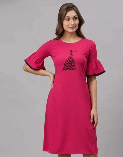 Pink Bell Sleeve Dress