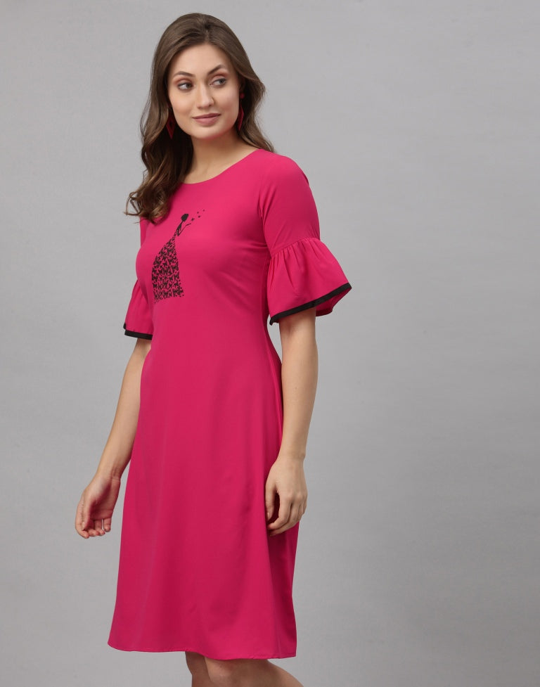 Pink Bell Sleeve Dress