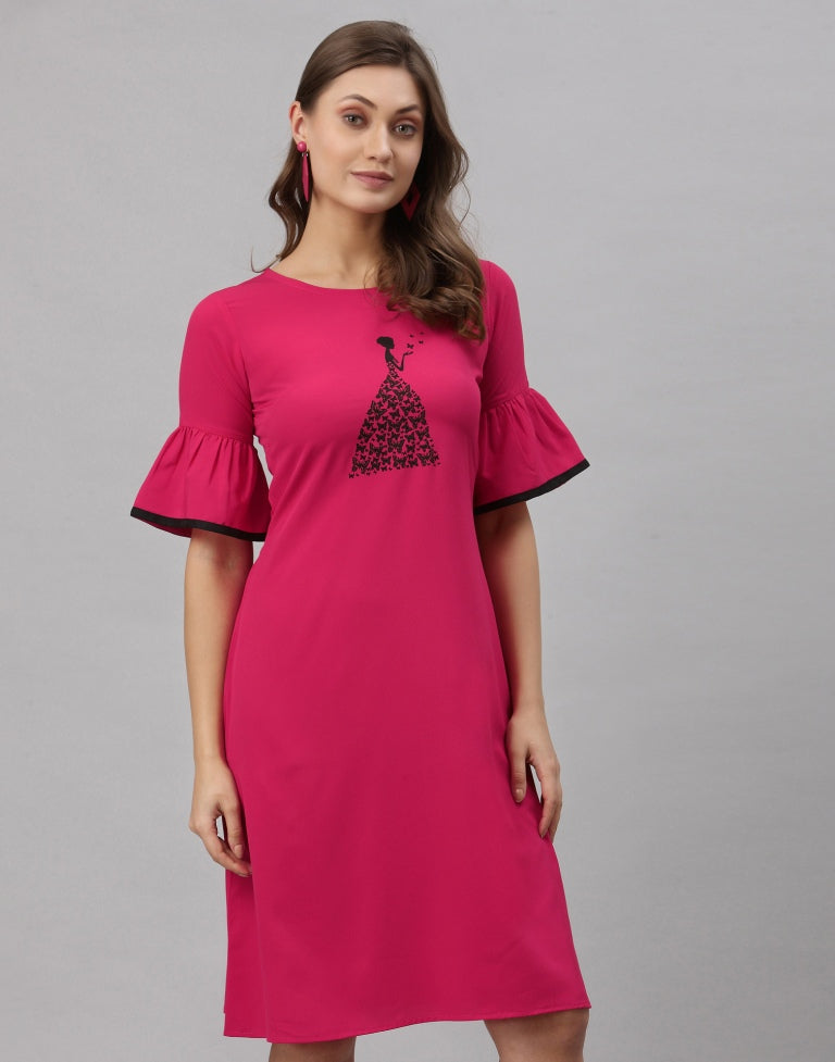 Pink Bell Sleeve Dress