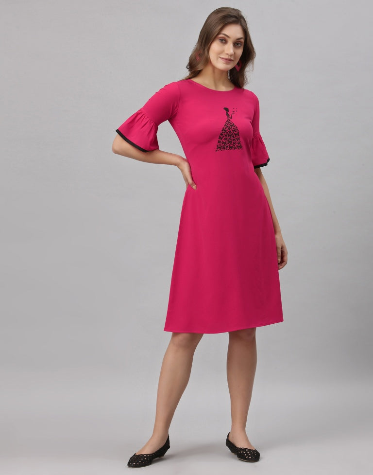 Pink Bell Sleeve Dress