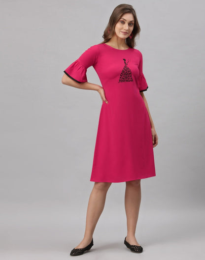 Pink Bell Sleeve Dress