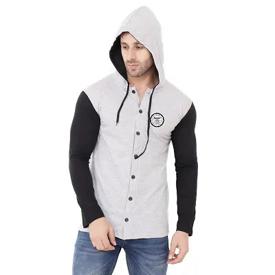 Trendy Multicoloured Cotton Blend Solid Hoodies For Men 