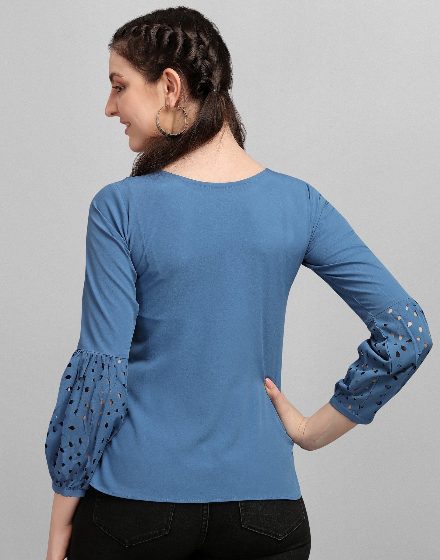 Blue Lacer Cut Top 