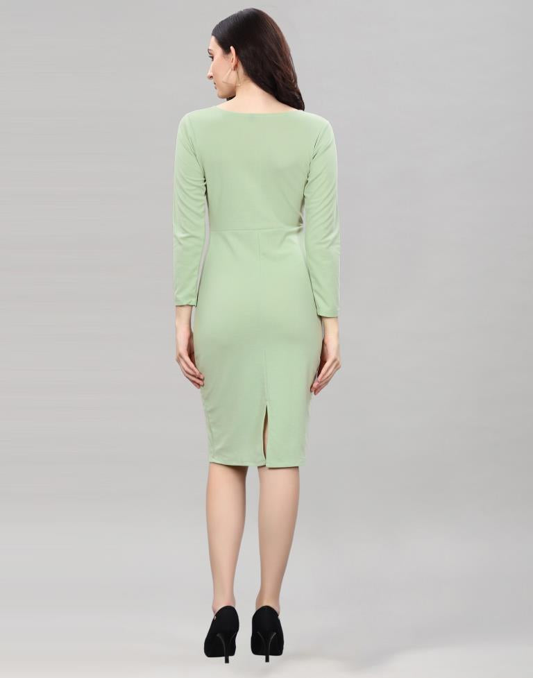 Pista Green Twist Knot Bodycon Dress