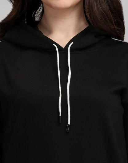 Black Cotton Hoodie 