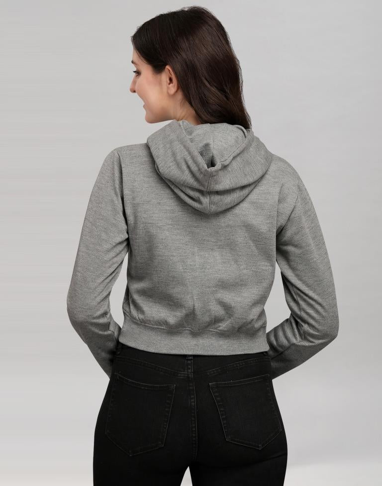 Stone Grey Cotton Hoodie 