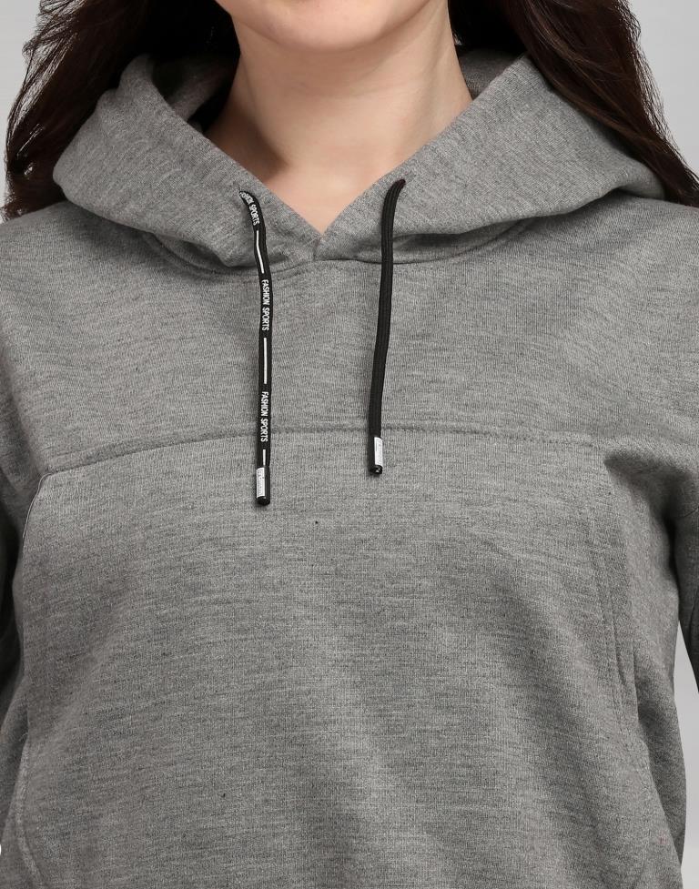 Stone Grey Cotton Hoodie 