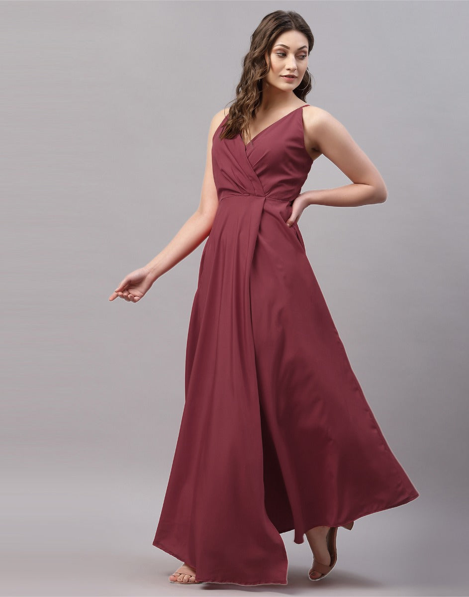 Maroon Slit Dress