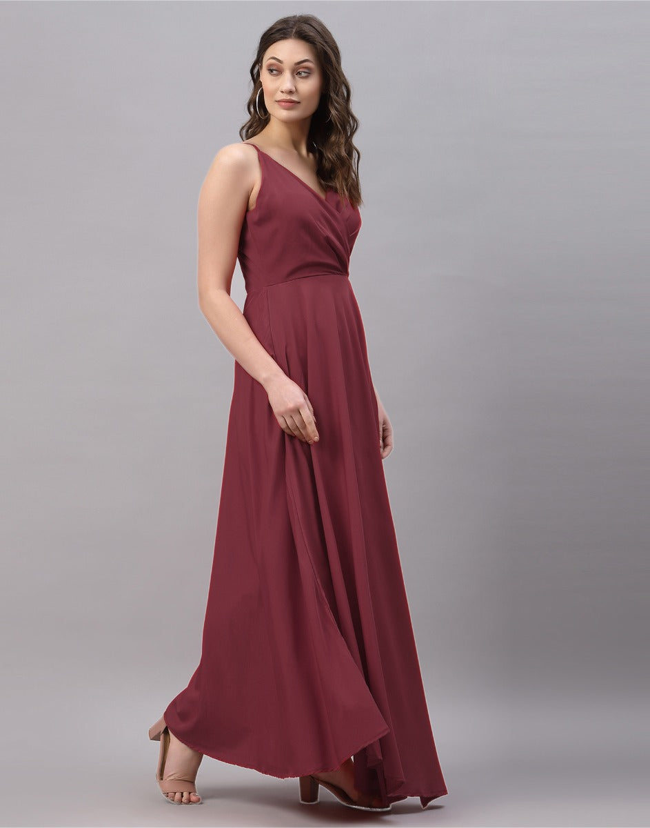 Maroon Slit Dress