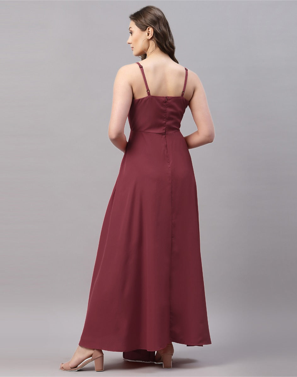 Maroon Slit Dress