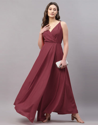 Maroon Slit Dress