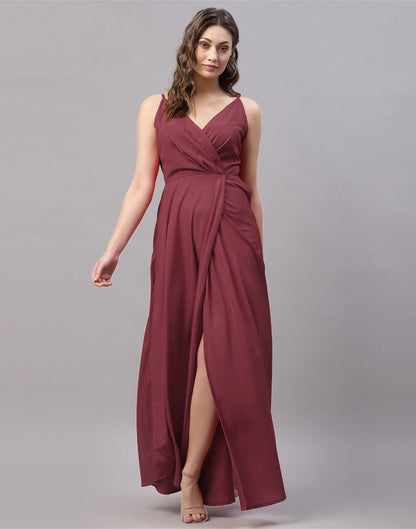 Maroon Slit Dress