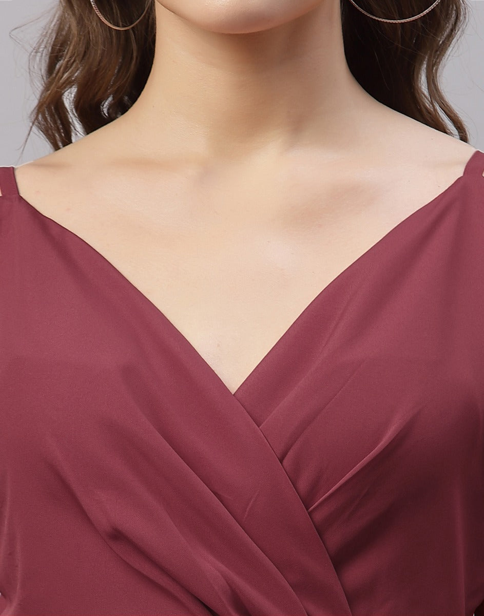 Maroon Slit Dress