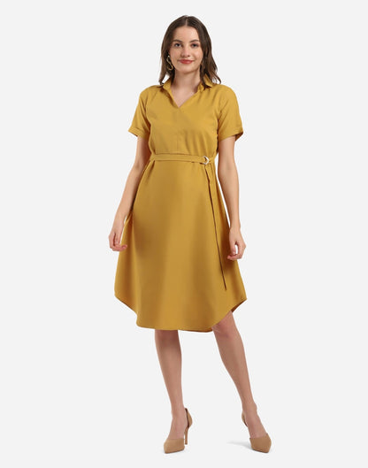 Mustard Flared Dress