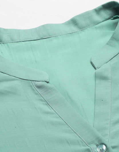 Sea Green Raglan Sleeve Top