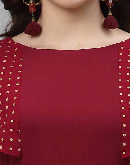 Maroon Solid Dress