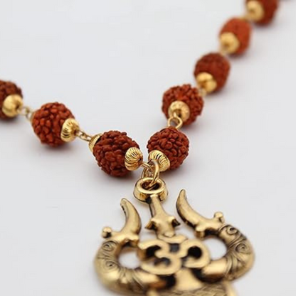 Om Shiva Trishul Rudraksha Necklace