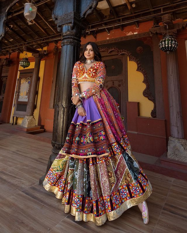 MULTI COLOR SOFT BUTTER SILK DIGITAL PRINTED LEHENGA CHOLI