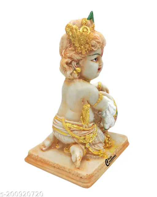 Bagla creations Polyresin Makhan chor gopal ji Statue idol for home office décor @21cm