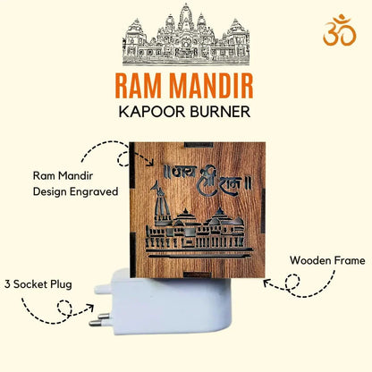 KapoorFlame™️ 3-in-1 Ayodhya Ram Mandir Electric Aroma Burner & Night lamp