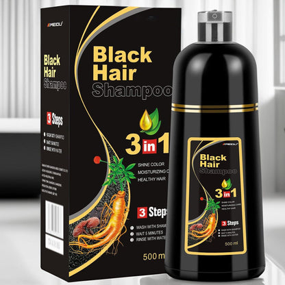 SilkPulse™️ 3 in 1 Black Hair Dye Shampoo