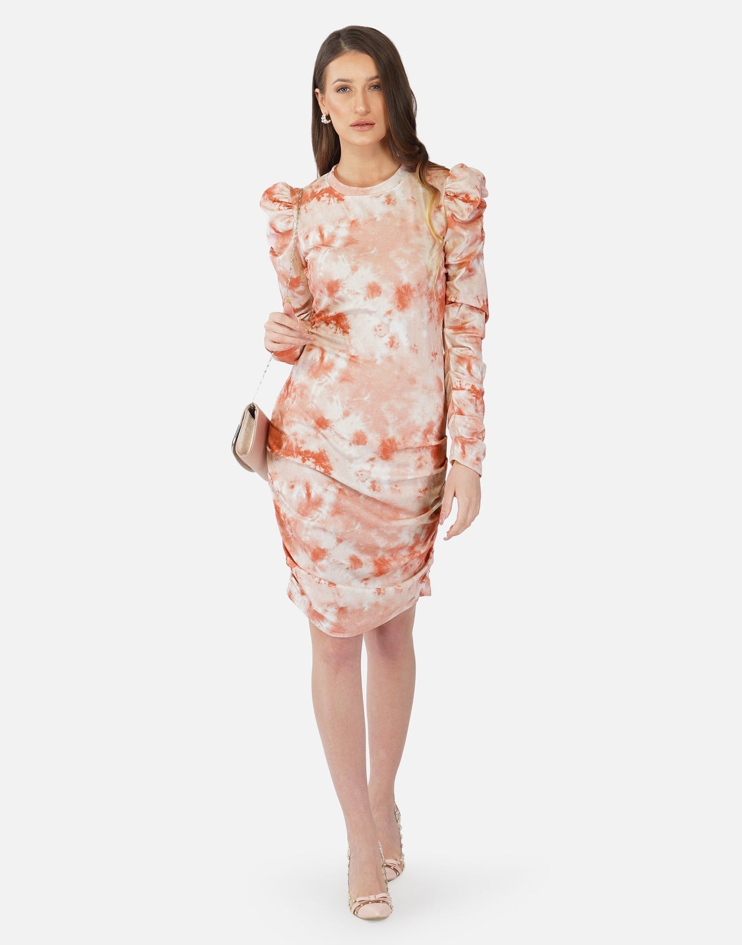 Peach Tie and Dye Bodycon