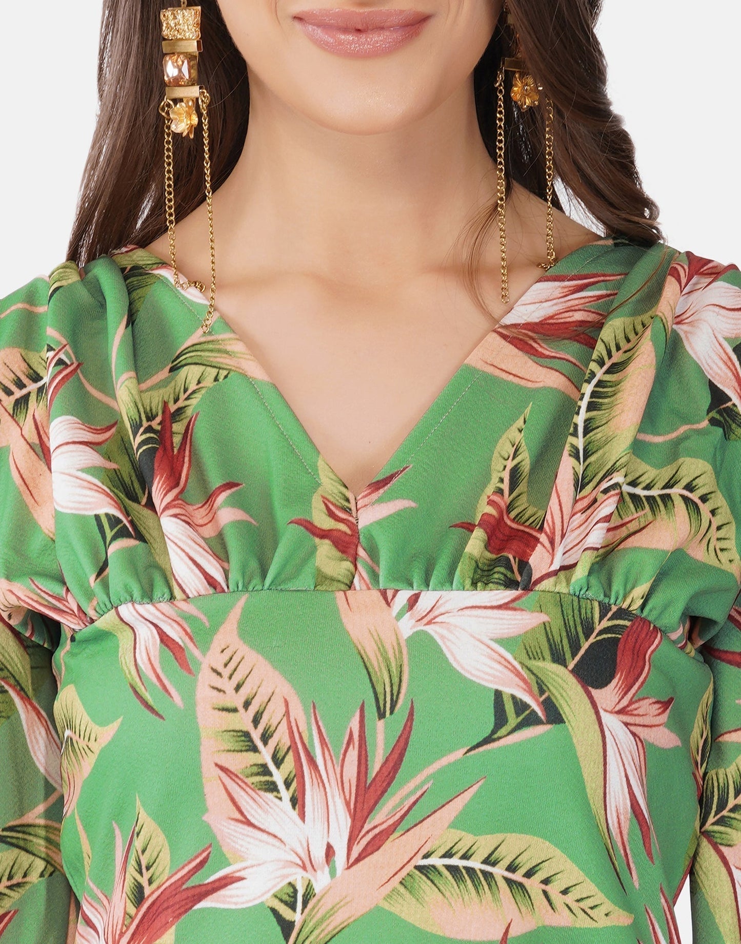 Apple Green Printed Bodycon