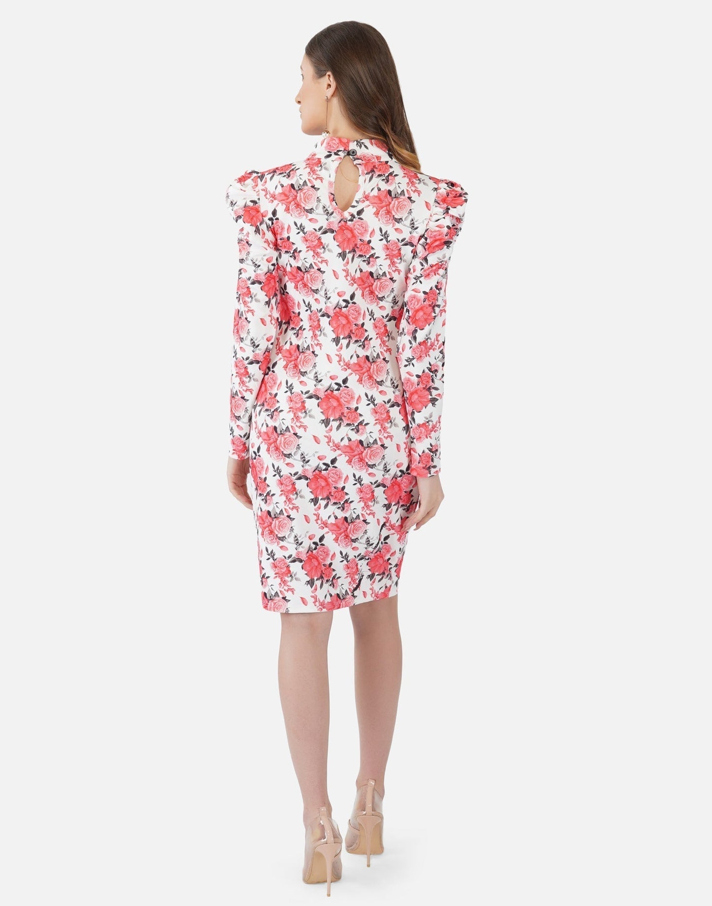 Pink and White Printed Bodycon