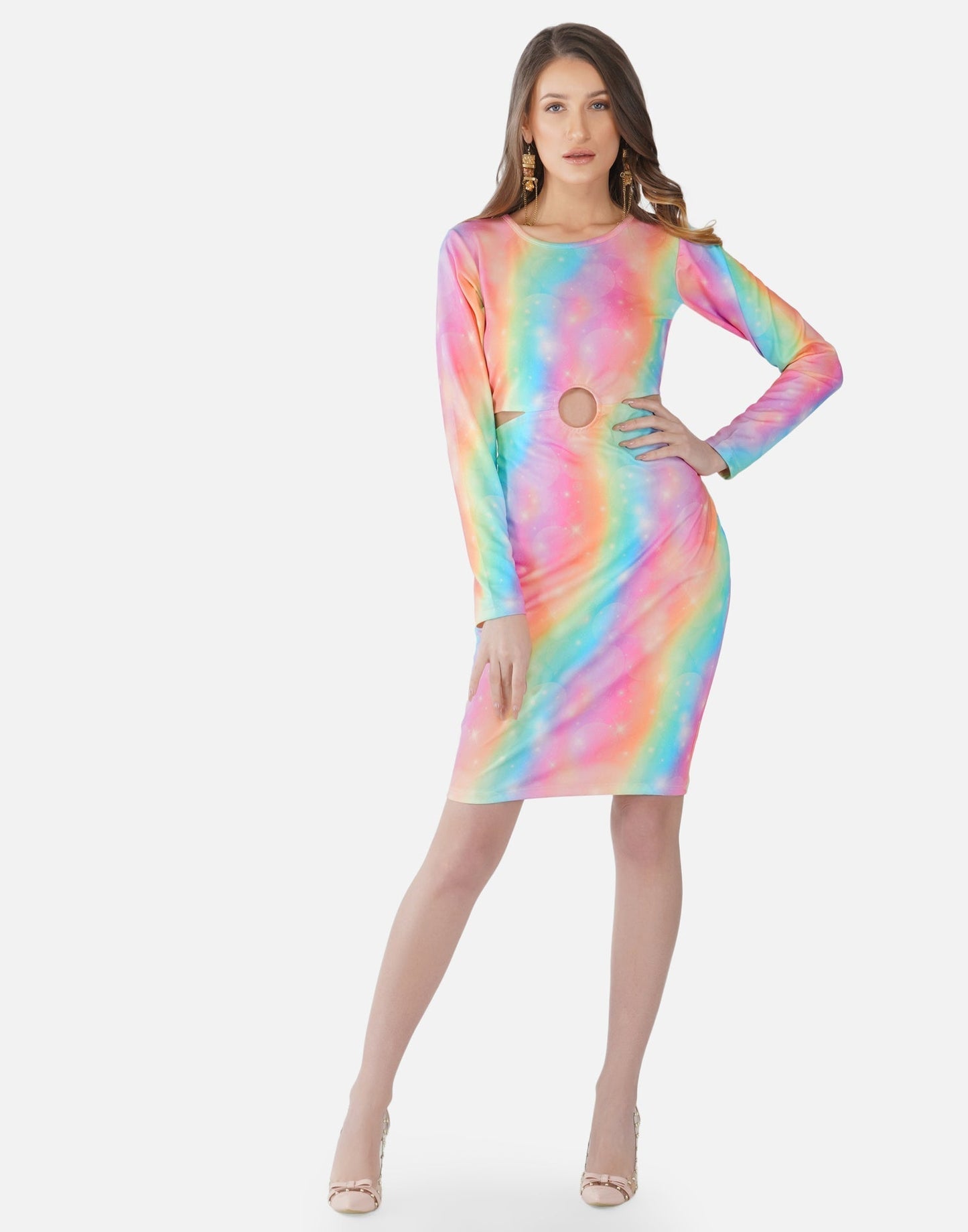 Multicoloured Printed Bodycon