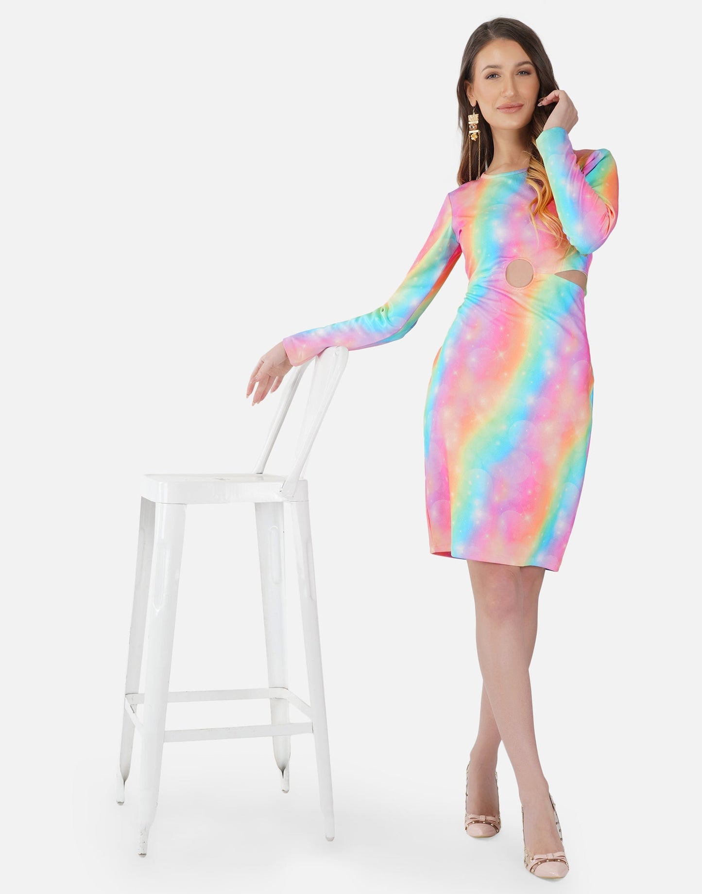 Multicoloured Printed Bodycon