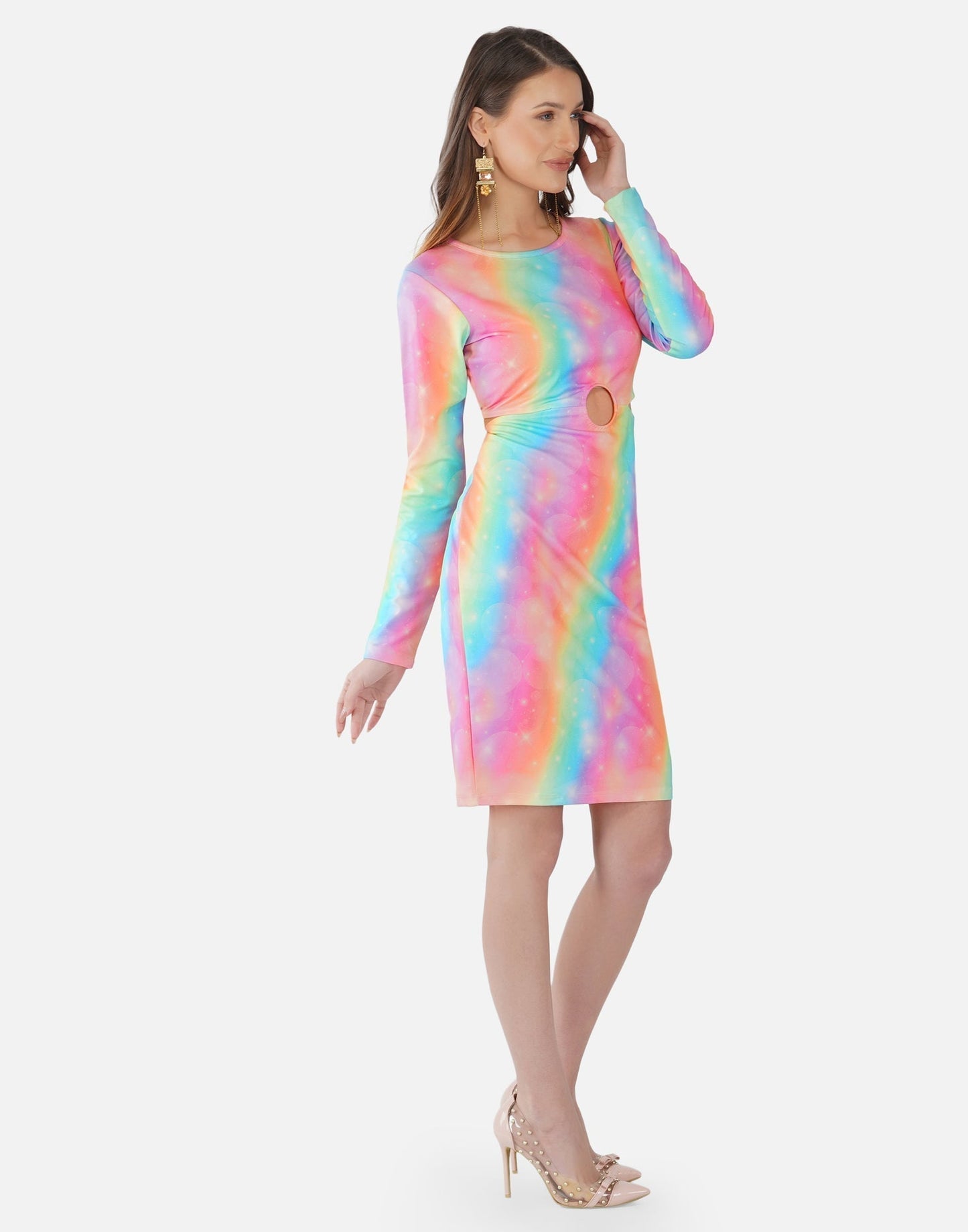 Multicoloured Printed Bodycon