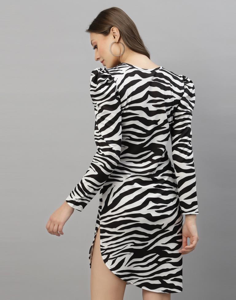 Black And White Animal Printed Bodycon