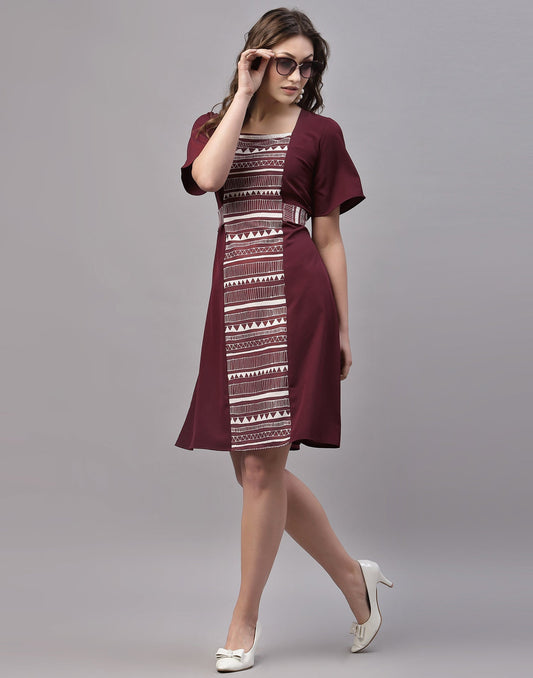 Brown Panelled Dress