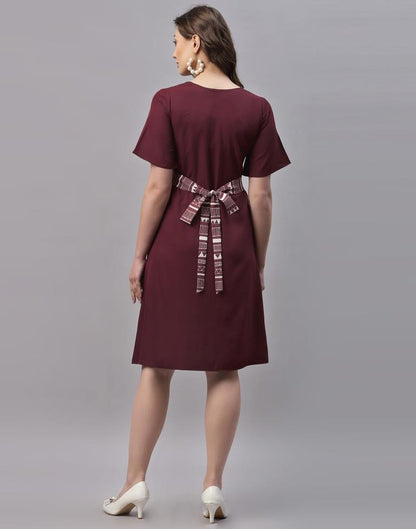 Brown Panelled Dress