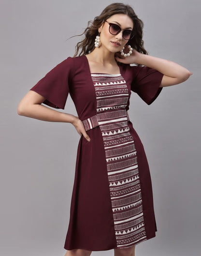 Brown Panelled Dress