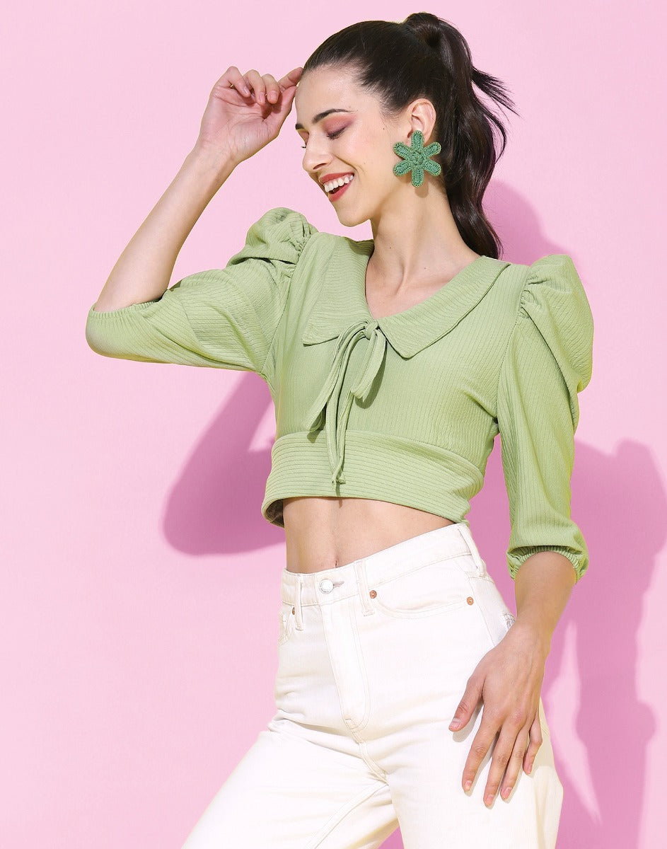 Pista Green Drawstring Top 