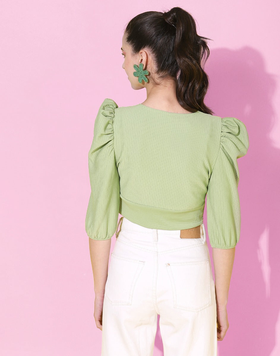 Pista Green Drawstring Top 